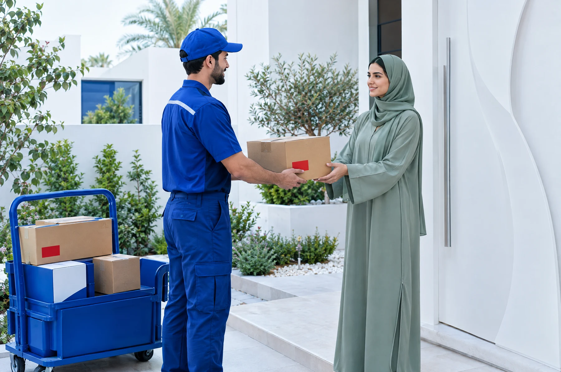 توصيل مشتريات منزلية إلى باب العميل