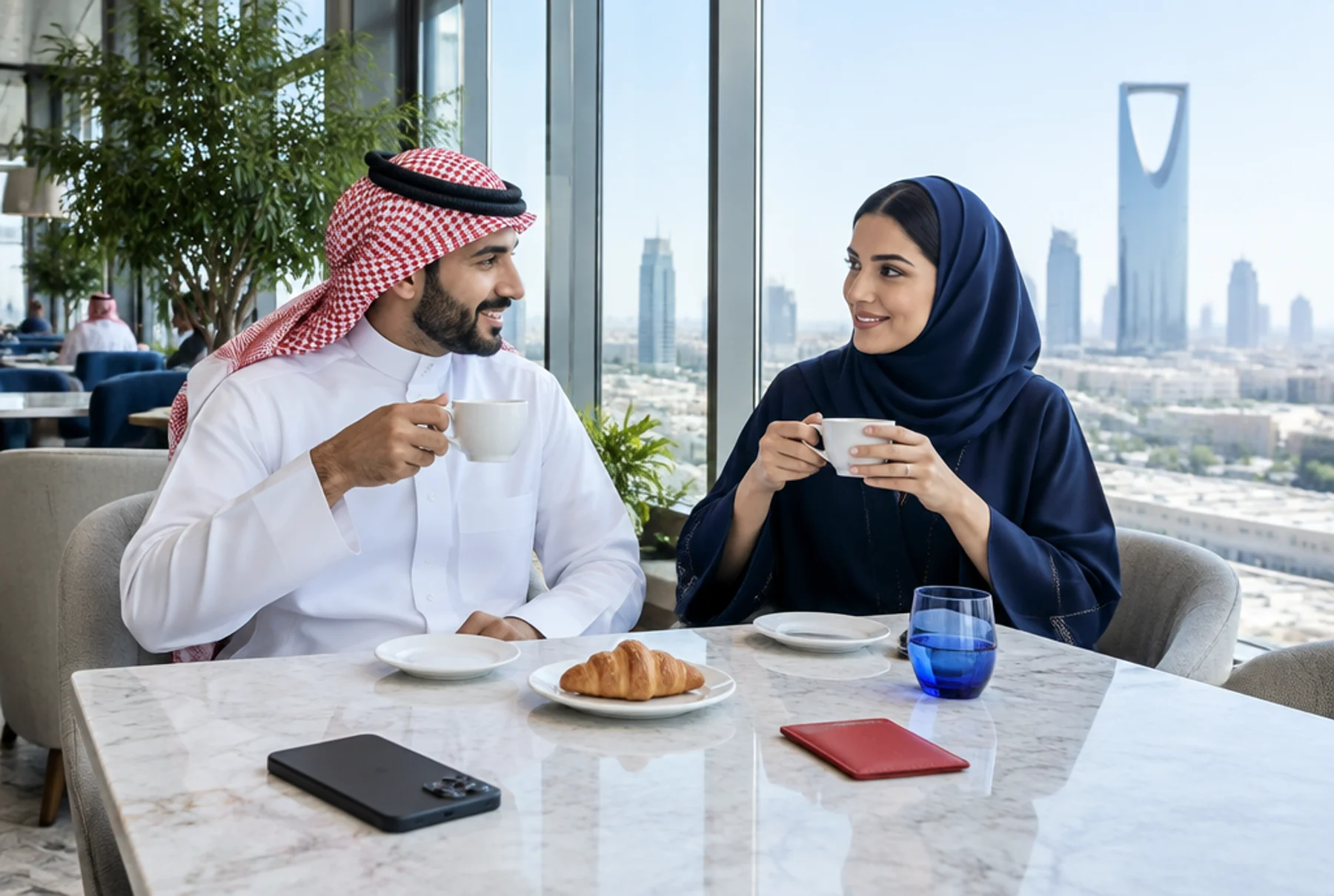 An everyday moment at a Saudi café